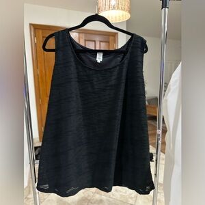 Jones New York Women Black Overlay Tank Top Size 3X
